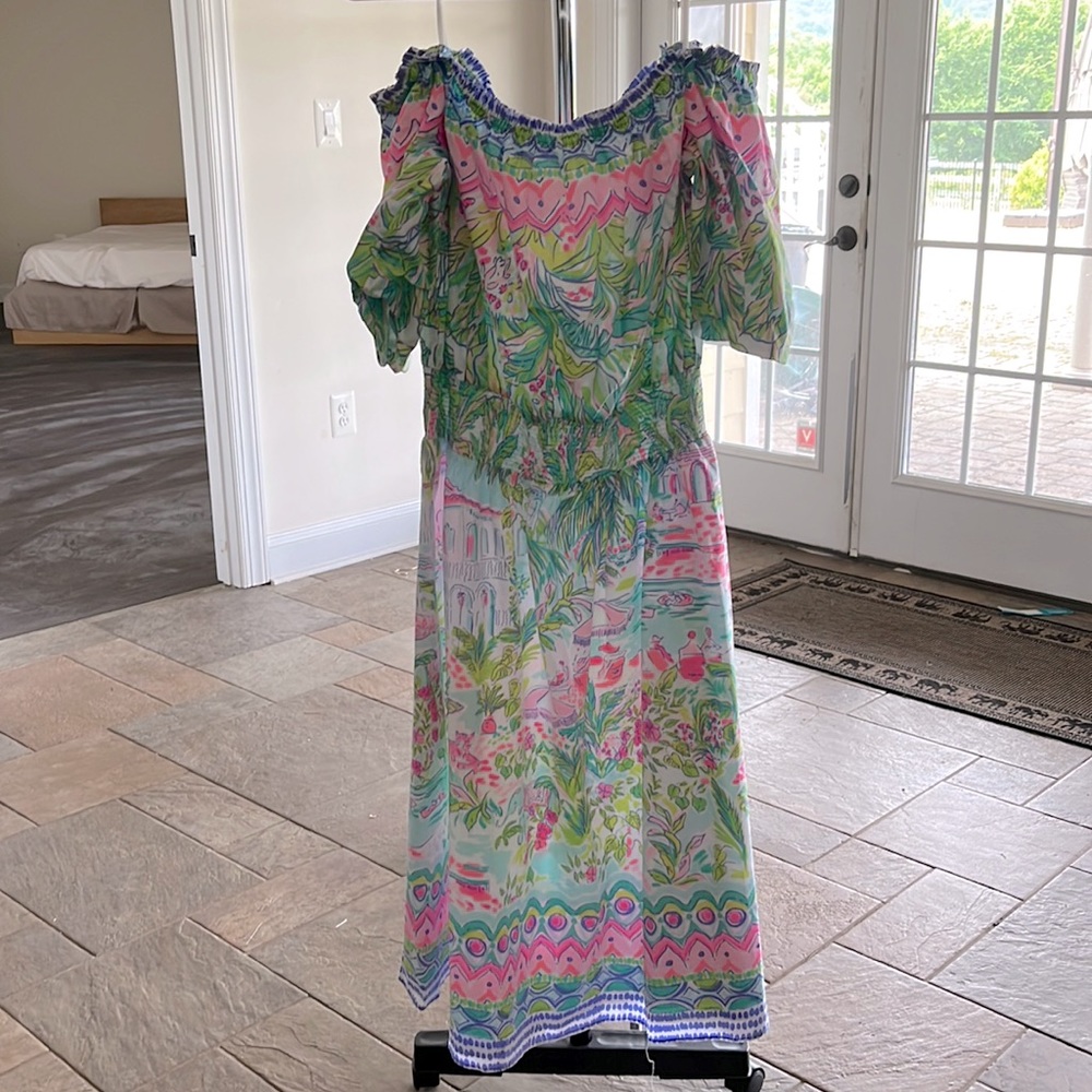 NWT Lilly Pulitzer off shoulder patterned dress XL
